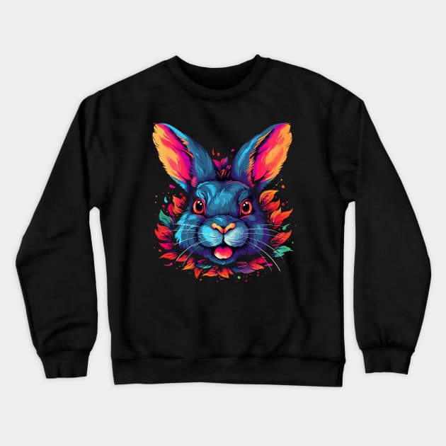 Rabbit Smiling Crewneck Sweatshirt by JH Mart